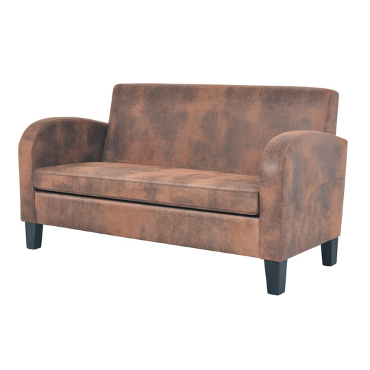 vidaXL 2-personers sofa kunstigt ruskind brun