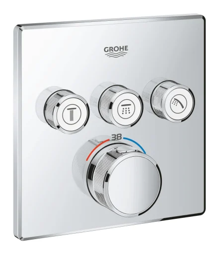 Grohe Grohtherm SmartControl Dusjbatteri m/Termostat, 3 uttak, Krom