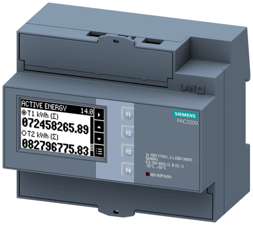 Sentron PAC2200, LCD, LL:400V, LN:230V 65A, 7KM2200-2EA40-1CA1