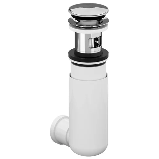Villeroy & Boch bunnventil med push-open og esay access, krom