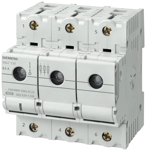 Miniisert Sikringsbryter D02, 63A, 3P+N