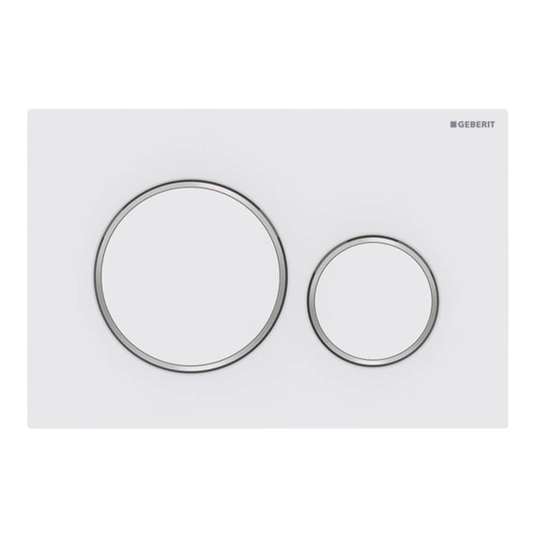 Geberit Sigma 20 Betjeningsplate Hvit Matt / Krom (Easy Clean)