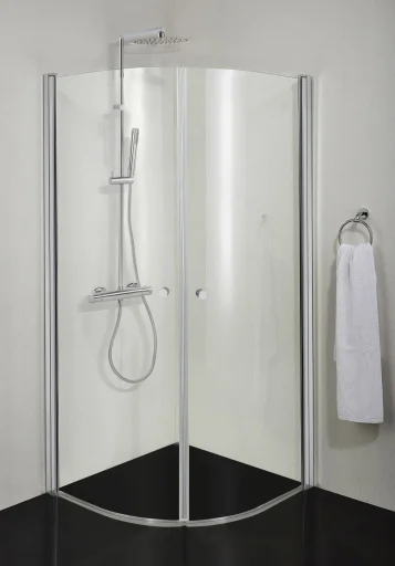 Cassøe SLIM Buet Dusjhjørne 88,5 x 88,5 cm, Klart glass/Blank profil