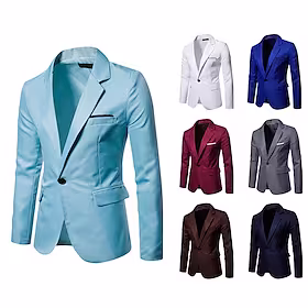 Herre Blazer Sportsjakke Sport Coat Pustende Bryllup Arbeid Virksomhet Enkelt Brystet Enn-knapp Aftæpning Forretning Elegant Smart Casual Jakke Yttertøy Helfar