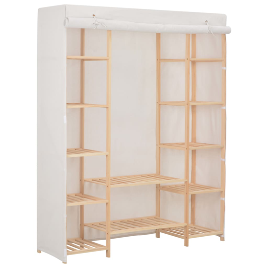 vidaXL klædeskab 135 x 40 x 170 cm stof hvid