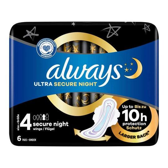 Always Natt-hygiejnebind - 6-pak