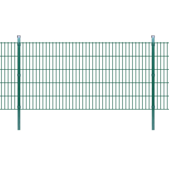 vidaXL 2D paneler og pæle til havehegn, 2.008x1.030 mm, 30 m, grønne
