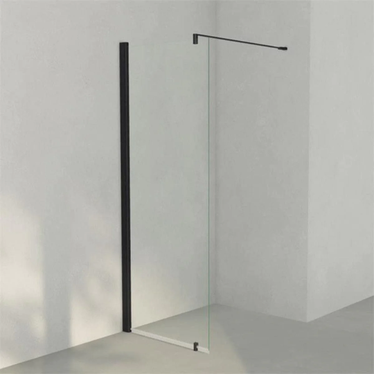 INR Iconic Nordic Rooms Dusjvegg Linc 20 Original Svart Matt / 77,5cm Klart Glass