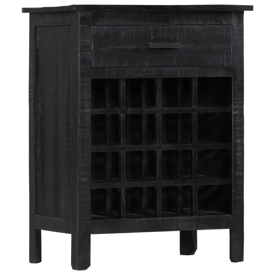 vidaXL vinreol 56 x 35 x 75 cm massivt mangotræ sort