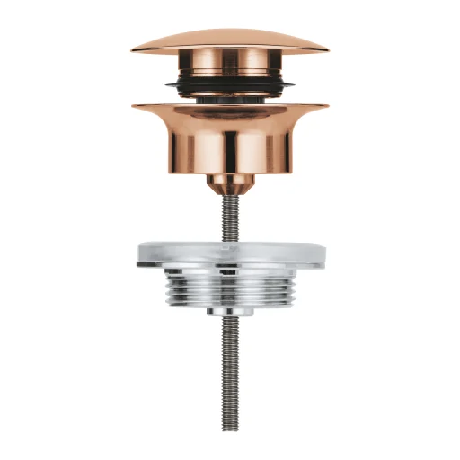 Grohe push-open bunnventil 1 1/4", polert warm sunset