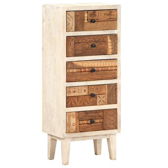 vidaXL kommode 45x30x105 cm massivt genbrugstræ