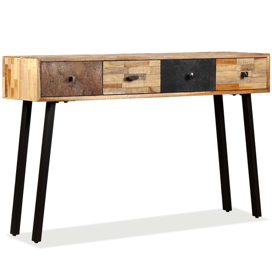 vidaXL aflastningsbord massivt genbrugsteak 120 x 30 x 76 cm