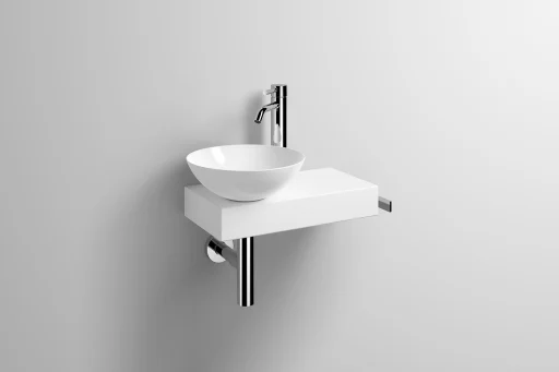 Alape Piccolo Novo venstre vask med bord 55x32 cm, hvit