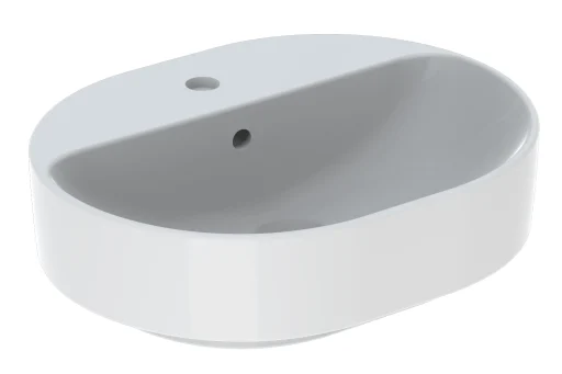 Geberit VariForm bordstående servant m/ tapphull & overløp, ellipse, 50x40 cm