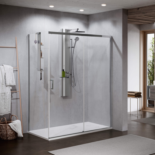 Novellini Zephyros 2.0 PH Skyvedør 120-160cm Krom / 120cm Høyre Klart Glass