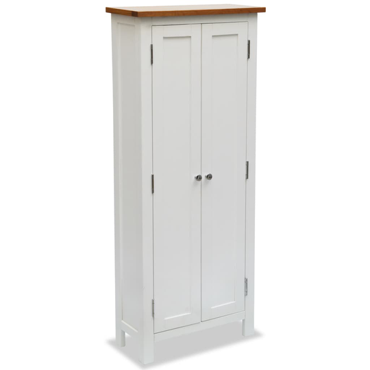 vidaXL medieopbevaringsskab 50 x 22 x 122 cm massivt egetræ