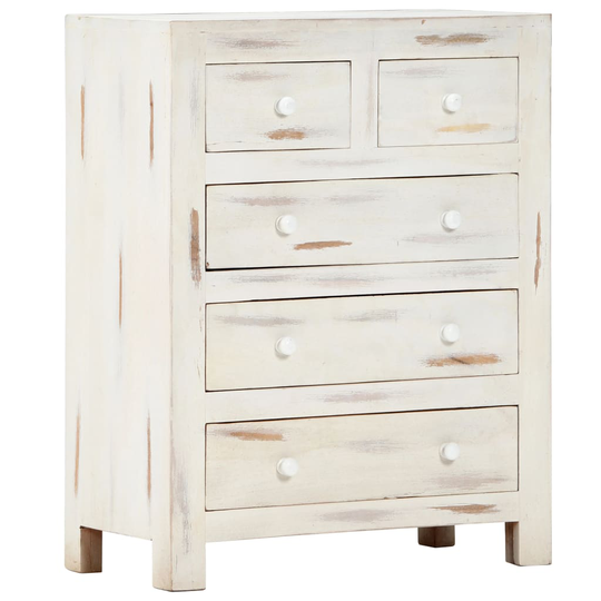 vidaXL skuffeskab 58 x 30 x 75 cm massivt akacietræ hvid