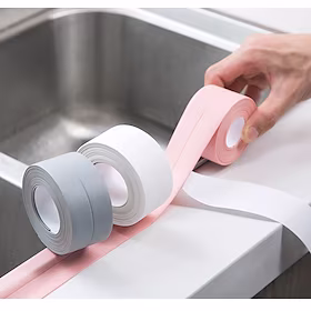 3,8cm3,2m tetningslist baderomsdusjvask badekar caulk tape hvit pvc selvklebende vanntett veggtape ny for bad kjøkken 2stk