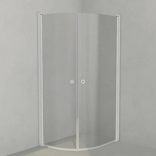 INR Iconic Nordic Rooms Dusjhjørne Linc Niagara Original, Grått Glass Hvit Matt / 80x100cm