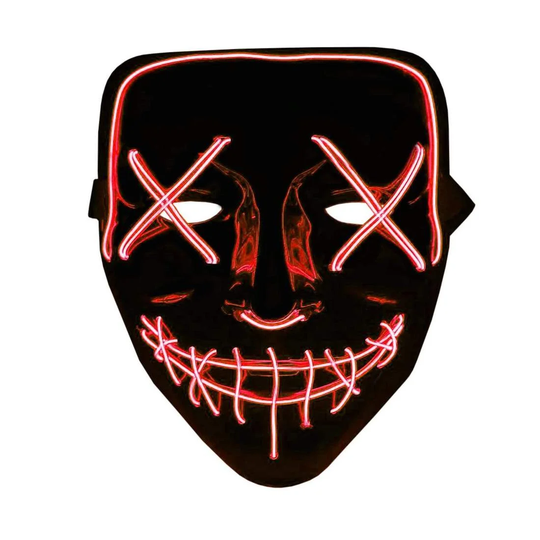 The Purge LED Neon Mask, Halloween - Rød