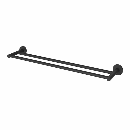 Vikingbad Luna Rund Dobbel Håndklestang B65cm Svart Matt