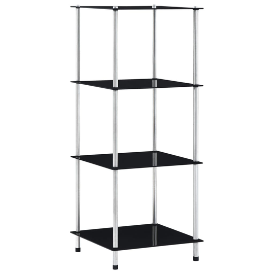 vidaXL reol 4 hylder 40x40x100 cm hærdet glas sort