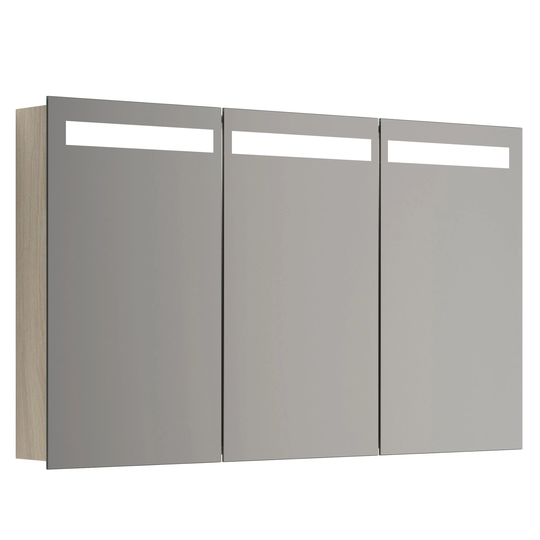 Dansani Mido+ Global Speilskap LED 3 Dører B120xh70cm Hvit alm / 120cm
