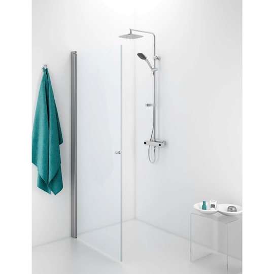 Porsgrund Showerama 10-01 Dusjdør Rett Matt Aluminium / 70cm Klart Glass