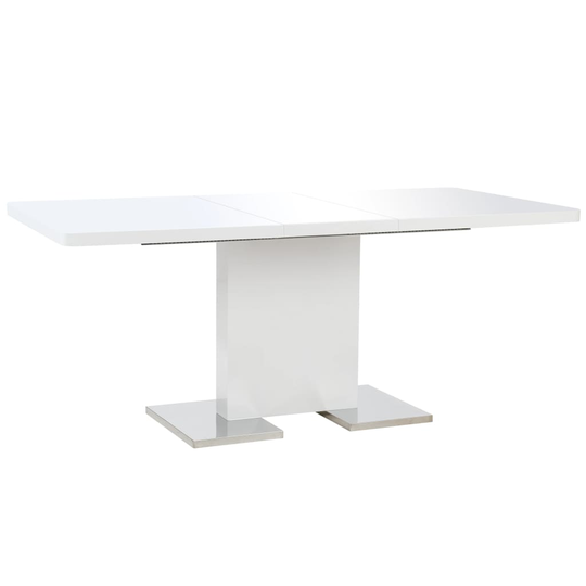 vidaXL udvideligt spisebord 180 x 90 x 76 cm MDF hvid højglans