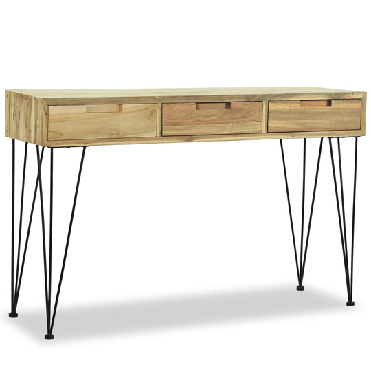 vidaXL konsolbord 120 x 35 x 76 cm massivt teaktræ