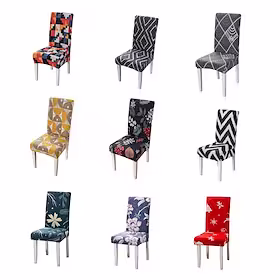 1 stykke geometrisk spisestoltrekk, stretch setetrekk, stolbeskyttertrekk for spisestue, bryllup, seremoni, bankett, juledekor