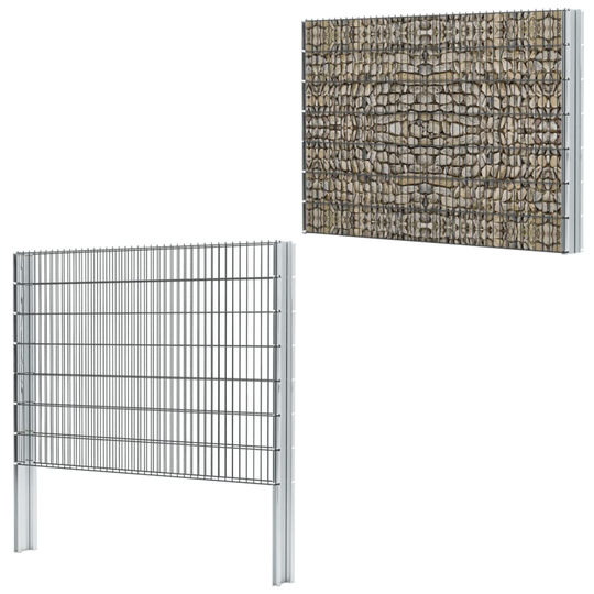 vidaXL 2D gabionhegn galvaniseret stål 2,008x1,43 m 2 m grå