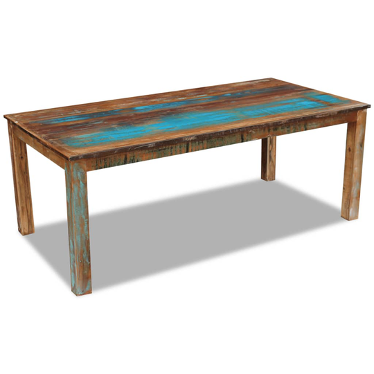 vidaXL spisebord 200x100x76 cm massivt genbrugstræ