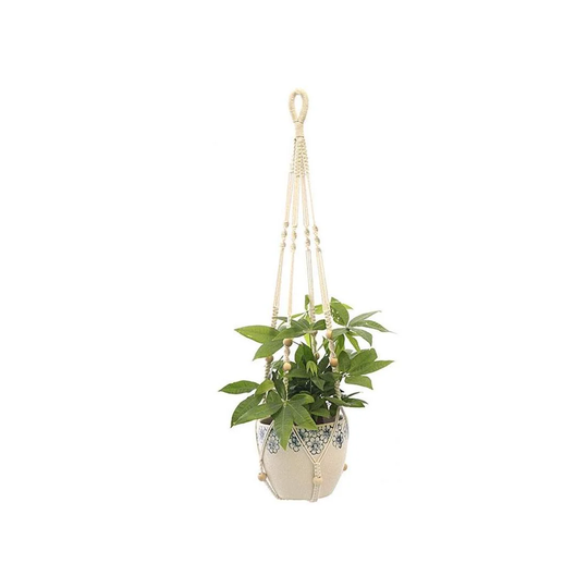 Hængekurv i Macramé - Planteophæng - 90 cm