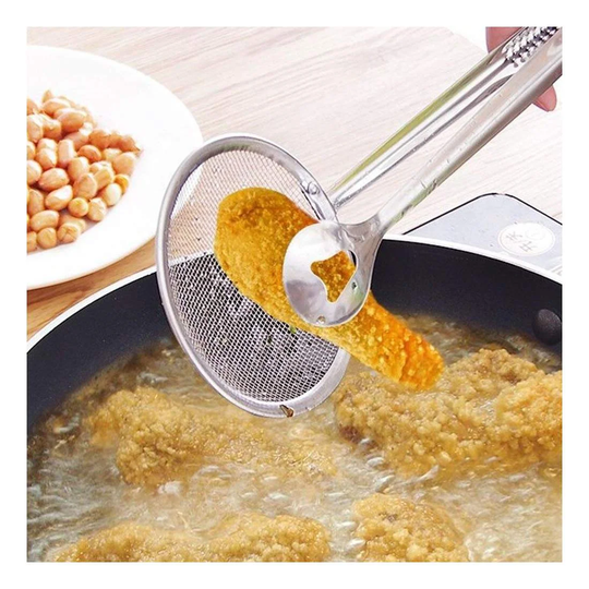 Fritureske med Tang - Rustfrit Stål