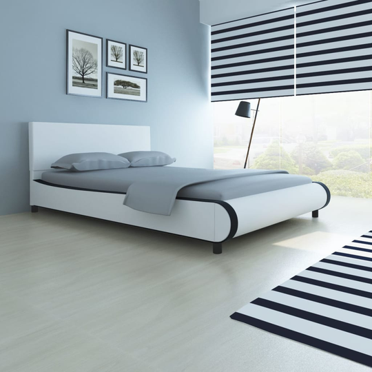 vidaXL seng med madras i memoryskum kunstlæder 140 x 200 cm hvid