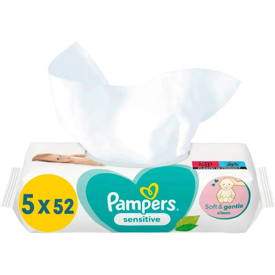 Pampers Vådservietter Sensitive - 5 x 52 stk