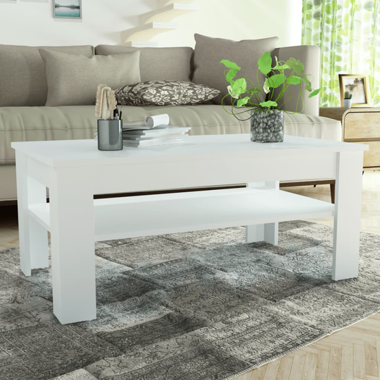 vidaXL sofabord spånplade 110 x 65 x 48 cm hvid