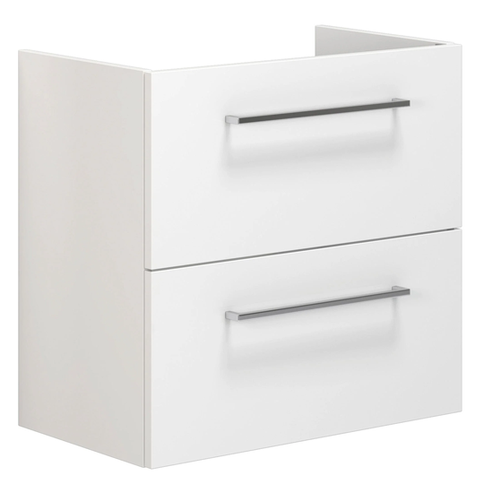 Dansani Mido+ Slim Servantskap 2 Skuffer B50-80xd35cm Uten Servant Hvit Høyglans / 60cm Gulv