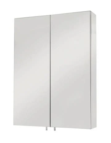 HeFe Anton dobbelt speilskap 50x67 cm, Rustfritt stål