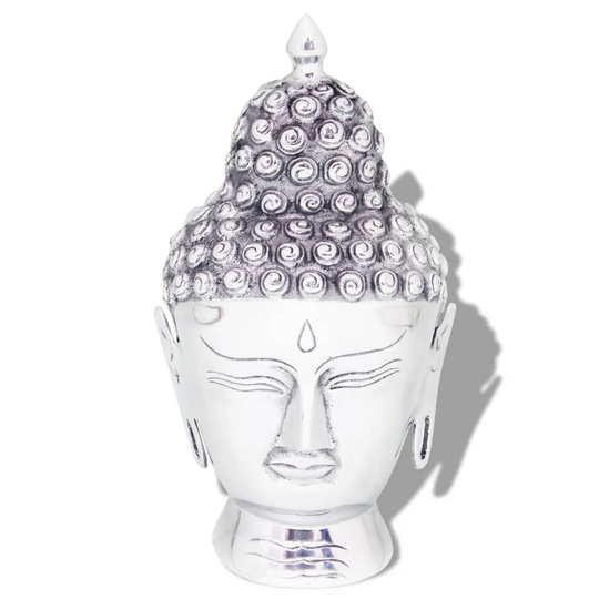 vidaXL buddhahoved-dekoration aluminium sølvfarvet