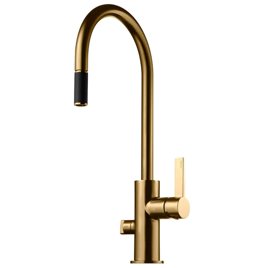 Tapwell Arm885 Kjøkkenarmatur Uttrekk+Avstengning Brushed Honey Gold