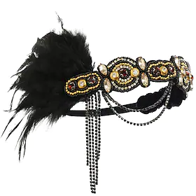 Den store Gatsby Charleston Retro / vintage 1950-tallet 1920-tallet Hodeplagg Party-kostyme Dame Kostume Årgang Cosplay Fest / aften Hodeplagg Maskerade