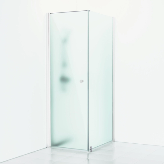 Svedbergs Skoga Dusjhjørne Kombi (Vegg+dør) - Frostet Glass Hvit Matt / 93x100cm