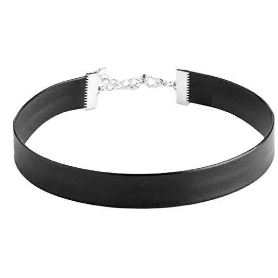 Halskæde, Choker - Sort kunstlæder