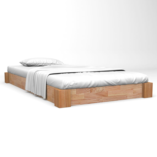 vidaXL sengestel massivt egetræ 160 x 200 cm