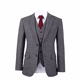 tilpasset dress bryllup spesiell anledning arrangement fest hakk grå starlight tweed ull
