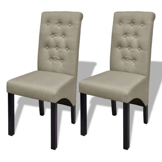 vidaXL spisebordsstole 2 stk. stof beige