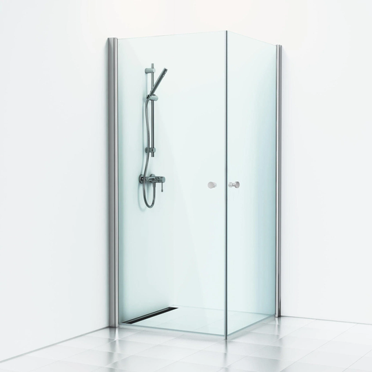 Svedbergs Skoga Dusjhjørne Rett - Klart Glass Matt Aluminium / 70x80cm