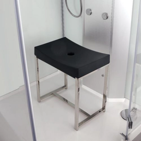 Vikingbad Stol Rustfritt Stål med Pute H45cm Grå